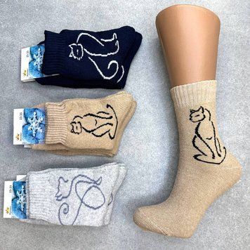 Махрові жіночі шкарпетки Limerence, Котики, 36-40 р, 12 пар