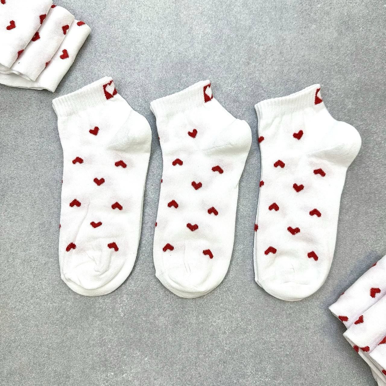 Спортивные женские носки белые с сердечком Житомир Красота, 36-40 р, 10 пар