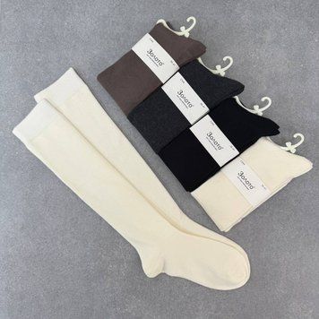 Котонові гольфи жіночі чорні гладкі Преміум Золото, 36-41 р, 1 пара